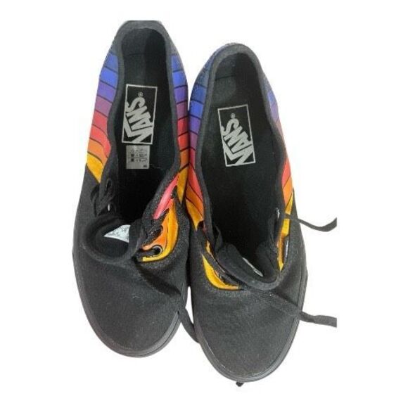 Vans Women 500714 Authentic Refract Rainbow Skate Shoe Black Red Orange Size 6.5 - Picture 7 of 11